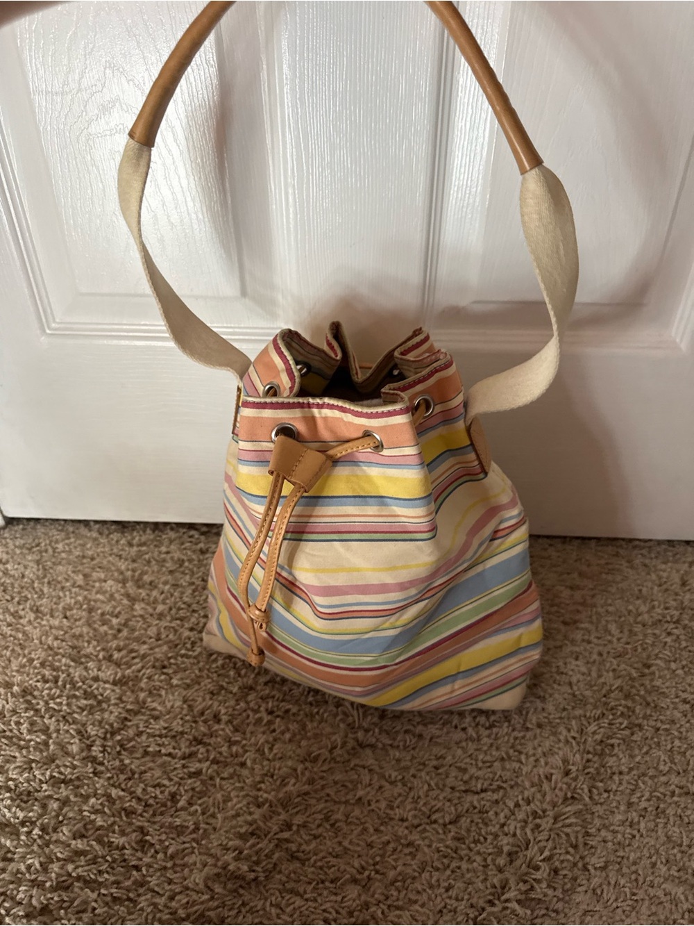 Ralph Lauren Pastel Bucket Bag with Strap